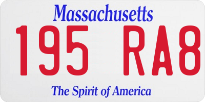 MA license plate 195RA8