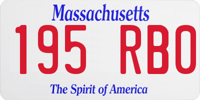 MA license plate 195RB0