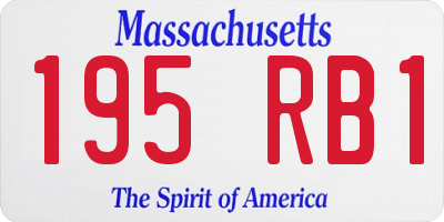 MA license plate 195RB1