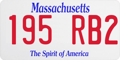 MA license plate 195RB2