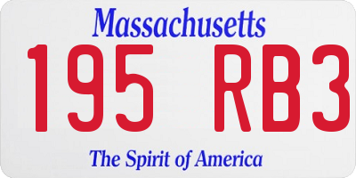 MA license plate 195RB3