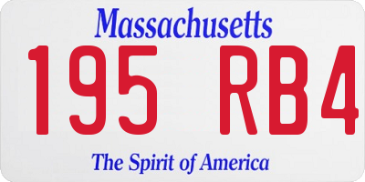 MA license plate 195RB4