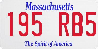 MA license plate 195RB5
