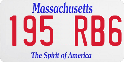 MA license plate 195RB6