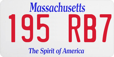 MA license plate 195RB7