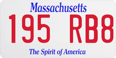 MA license plate 195RB8