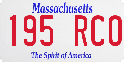 MA license plate 195RC0