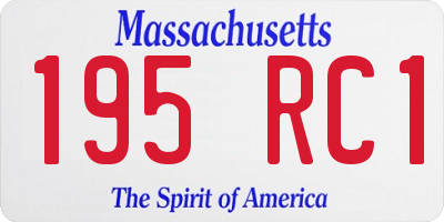 MA license plate 195RC1