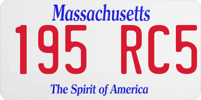 MA license plate 195RC5