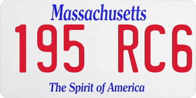 MA license plate 195RC6
