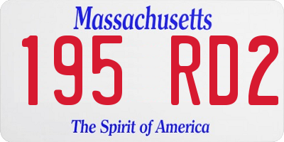 MA license plate 195RD2