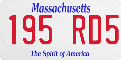 MA license plate 195RD5