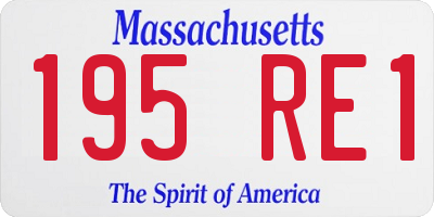 MA license plate 195RE1