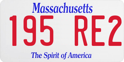 MA license plate 195RE2