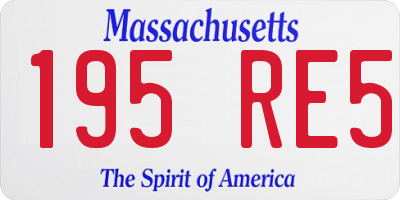 MA license plate 195RE5