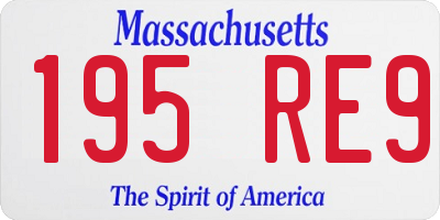 MA license plate 195RE9
