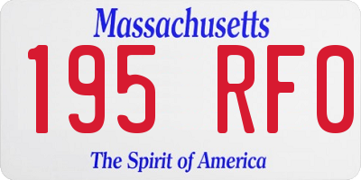 MA license plate 195RF0