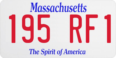 MA license plate 195RF1