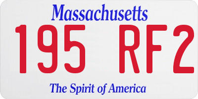 MA license plate 195RF2