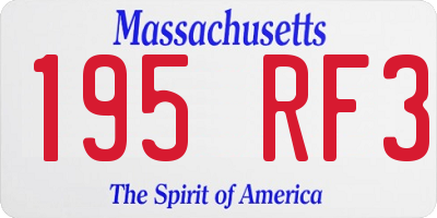 MA license plate 195RF3