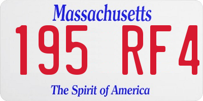 MA license plate 195RF4