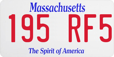 MA license plate 195RF5