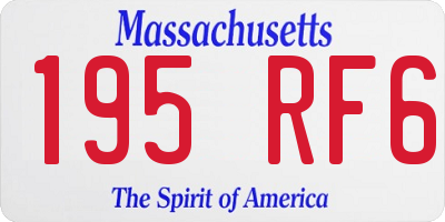 MA license plate 195RF6