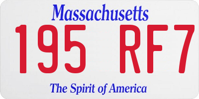 MA license plate 195RF7