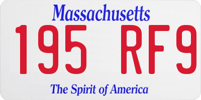 MA license plate 195RF9