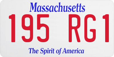 MA license plate 195RG1