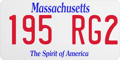 MA license plate 195RG2