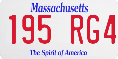 MA license plate 195RG4