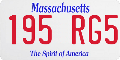 MA license plate 195RG5