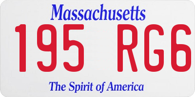 MA license plate 195RG6