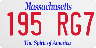 MA license plate 195RG7