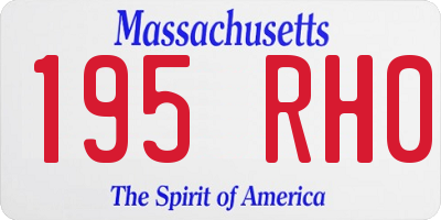 MA license plate 195RH0