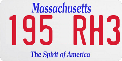 MA license plate 195RH3