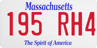 MA license plate 195RH4