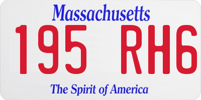 MA license plate 195RH6