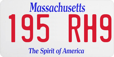 MA license plate 195RH9