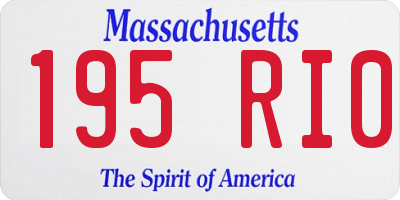 MA license plate 195RI0