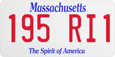 MA license plate 195RI1