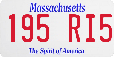 MA license plate 195RI5
