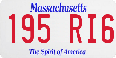 MA license plate 195RI6