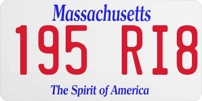 MA license plate 195RI8