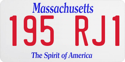 MA license plate 195RJ1