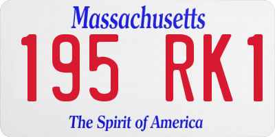 MA license plate 195RK1