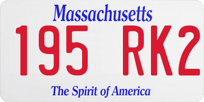 MA license plate 195RK2