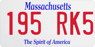 MA license plate 195RK5