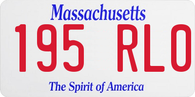 MA license plate 195RL0